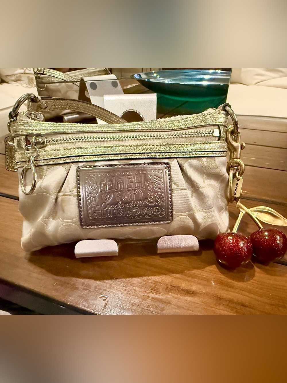 Coach Poppy Crochet Small Hand bag.